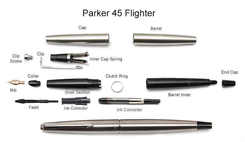 Spare Part Parker Arrow Flighter Stainless Steel Ballpoint Pen Barrel Only